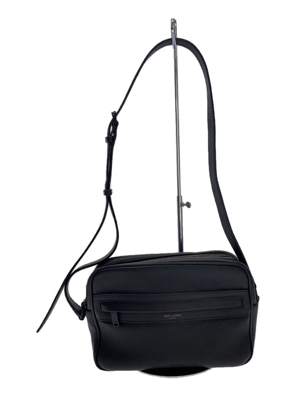 Saint Laurent Camp Camera Bag shoulder strap front zip Black